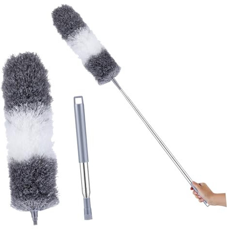 MERRYHAPY Dusting Duster Flexible Ceiling Fan Duster Long Extendable Cleaning Tool for High Ceilings Under Furniture Desk Random Style