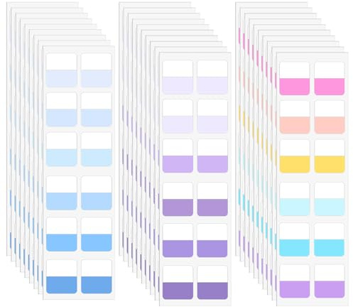 Gjinxi 360 Stück Kleberegisterkarten Tab Marker, Seitenmarker Haftstreifen Index Tabs Page Marker Klebezettel Selbstklebend Tabs Haftnotizen für Büro, Dokumente, Bücher, Tagebuch, Ordner