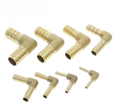 Messing-Schlauchverschraubung, Kupplungswinkel, gleich große Reduzierung, Widerhaken, 4 mm, 16 mm, Schlauchkupplung mit Widerhaken, 4 mm