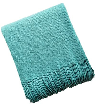 AUTSUPPL Strickdecke Grün Im Nordischen Stil Einfarbige Fransen-sofadecke Aus Hautfreundlichen Materialien Modische Decke Für Zuhause Und Hotel