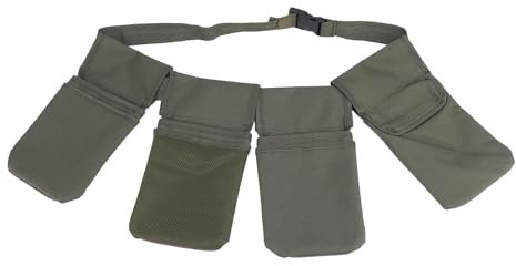 Jiawu Waist Tool Apron, Garden Tool Belt, Tool Storage Bag Belt, Outdoor Tool Organizer Apron, Multifunctional Waist Tool Pockets with Adjustable Belt for Scissors, Pliers