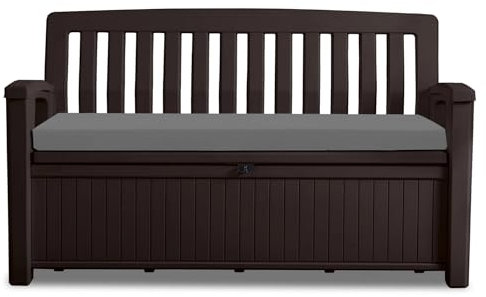 Go4Demand Waterproof Garden Bench Cushion 128x50x5cm Outdoor Bench, Eden & Storage Bench Seat Pad Only Extra Thick Swing Bench Patio Furniture Pads Durable & Easy to Clean Removable Cover (Gray)