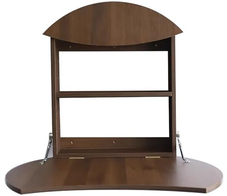 Wandklapptisch mit verstecktem Regal, Wandmontierter Schminktisch, Multifunktionaler Klapptisch, Für Schreibtisch, Esstisch, Beistelltisch, Laptoptisch, Gefaltete Größe 15 cm