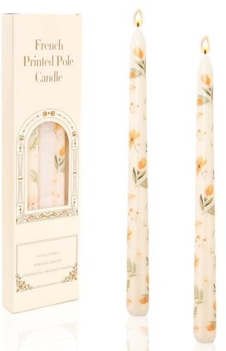 10'' Taper Candle Dinner Candles, Set of 2 Long Tall Tapered Candles Candlesticks for Table Wedding Home Decor (Beige)