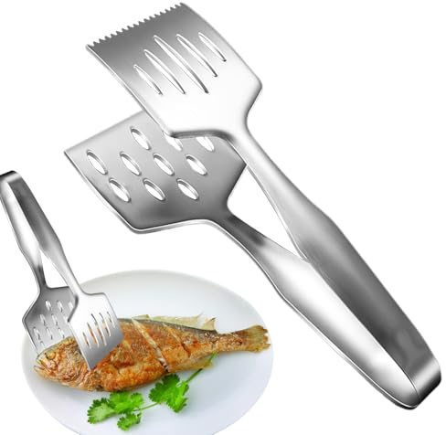 Matlagningstänger i metall, serveringsstänger i rostfritt stål, värmebeständig ergonomisk design mångsidiga köksredskap för bakning, stekning och bufféer