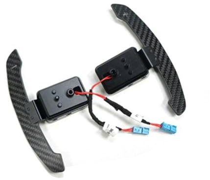 WUYDKEL Lenkrad Auto Kompatibel Mit VW Für Golf Für Polo Für GTI Für GTD MK7, Verbesserte Carbonfaser-Sportlenkradbaugruppe, Schaltwippen, Autozubehör(Size 4)