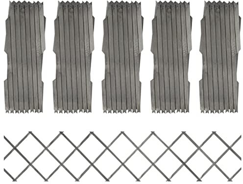 LAPOOH Rankzäune 5 STK Trellis for Climbing Plants, Blumengitter Rankhilfe, Gartenzaun, Staketenzaun, Dekorative Zã¤UNE, Garten Rankgitter, Grau Massivholz Tanne 180x30 cm
