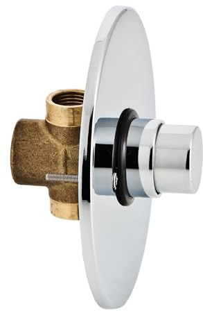 HOMSSY Grifo Pulsador Temporizado de Pared Tipo Presto, Cromado, Cierre Automático de Acción Corta, Ahorro de Agua, Embellecedor Incluido