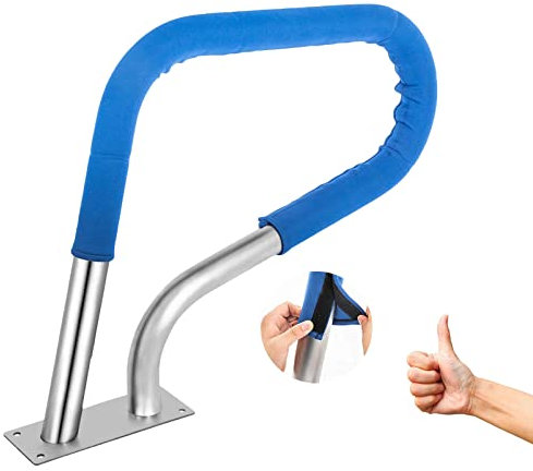 MYRDBT Pool Rail Pool Railing, Pool Handrail, Stainless Steel Pool Handrail Swimming Pool Inground Hand Rail Handrail Stair Grab Rail with Blue Nylon Grip Cover,Quick Mount Base Plate & Accessory