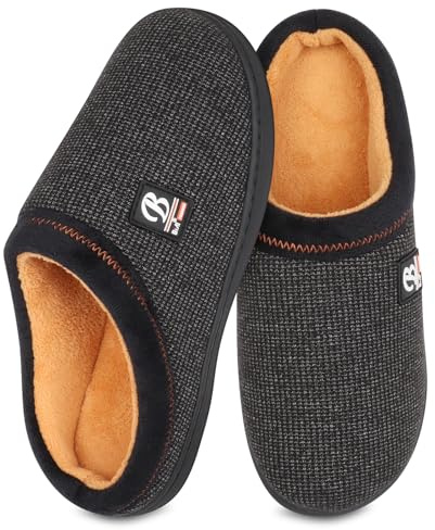 BIAL Zapatillas Casa Hombre, Pantuflas Hombre para Forro de felpa cálido, Zapatillas de Casa con Antideslizante Suela, Invierno Para interior