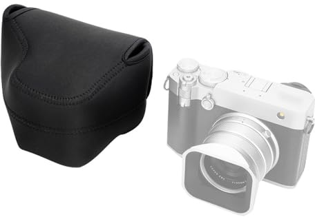 JJC Kamera Tasche Neopren Hülle für Fujifilm Fujifilm GFX100RF mit Original-Gegenlichtblende, Leichte Kameratasche, Eingebauter Kamera String