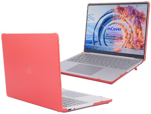 mCover case ONLY Compatible for 2025+ 13 Microsoft Surface Laptop 13 Windows PC (Model# 2095) with Snapdragon CPU & Copilot+ (NOT Fitting Other Surface Laptop) - Red