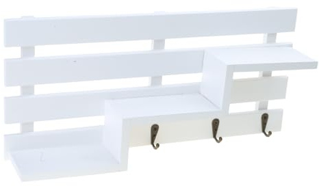 ZWTPGKRD Organizer da parete in legno resistente con cuscinetto anti-caduta, per decorazione, giocattoli, chiavi, oggetti vari, mensola organizer a parete con ganci per casa, dormitorio, ufficio