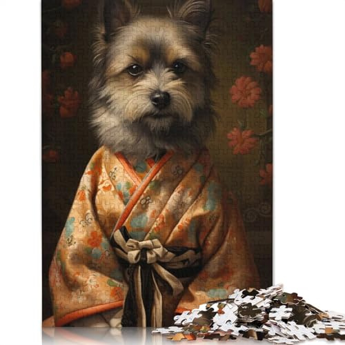 Adult Jigsaw Puzzle 1000 'yorkshire Dog Dress Kimono Puzzles for Adults Educational Game for Adult Teenagers 1000pcs (75x50cm)