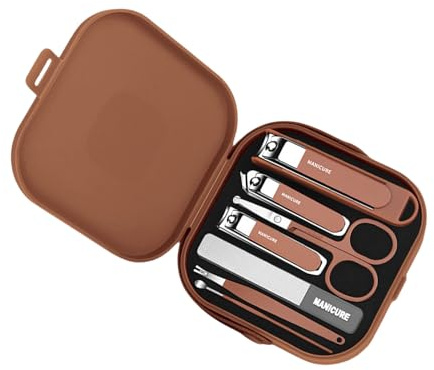 7-teiliges Nagelknipser Maniküre Set Professionelles Pflege Geschenkset Pediküre Gesichtspflege Hand Fuß Nagelhaut Nagelpflege Werkzeuge Nagelpflege Maniküre Pflegeset Mit Reiseetui