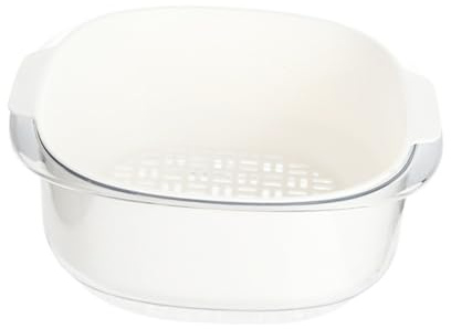 DIYEAH Cesta de Escurrido de Doble Capa para Lavar Verduras y Frutas Recipiente de Almacenamiento para Cocina Color Blanco Lechoso Material Resistente Apto para Contacto Alimentario