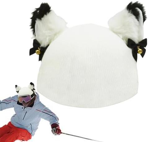 Calda Copertura Per Casco - Design Con Campanelle A Forma Di Orecchie Di Gatto, Fascia Elastica Lavabile Per Casco, Accessorio Decorativo | Sci Snowboard Skateboard Attrezzatura Di Sicurezza Invernale
