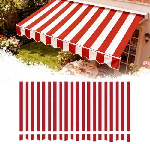 HOUKOIKBUG Telo di Ricambio per Tenda da Sole Tessuto di Ricambio per Tenda da Esterno Tessuto Impermeabile in Poliestere, Protezione UV(Red,10x6.5ft/300x200cm)