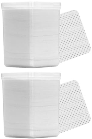 COMPUKAS Almohadillas 400 Unidades en 2 Cajas de Algodón de Color Blanco para Limpieza Profunda de Pegamento en Botellas Toallitas Cosméticas para Maquillaje y Pestañas