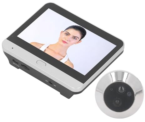 YUEHISY Telecamera Spioncino Wireless 1080P Visione Notturna a 120 Gradi Citofono Spioncino Digitale Monitor a Colori da 4,3 Pollici