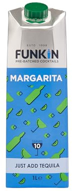 FUNKIN Cocktails Margarita Pre Mixed Cocktail Mixer | Just Add Tequila | Tangy, Citrusy, & Refreshing | 0% ABV | Premium Ingredients for Bar-Quality Drinks | Perfect for Parties | 1 Litre, Pack of 6