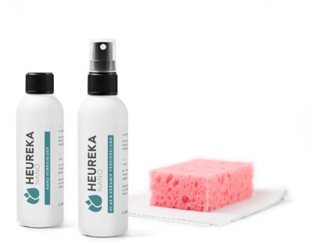 Heureka® Nanoversiegelung Glas & Keramik mit Lotuseffekt im Set - für Dusche/Bad/Fenster & Co.