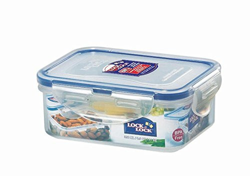 Lock & Lock Frischhaltedose, Vorratsdose, transparent, 350 ml, rechteckig, 6 Stück, 135 x 102 x 52 mm