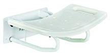 MOPEDIA RS918 Wandmontierbarer Duschklappsitz, Weiß, Stahl, Polypropylen