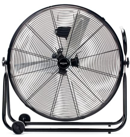 Bastilipo – Industrieller Standventilator, 140 W, Edelstahl, 3 Geschwindigkeiten, Schwarz, Hurricane