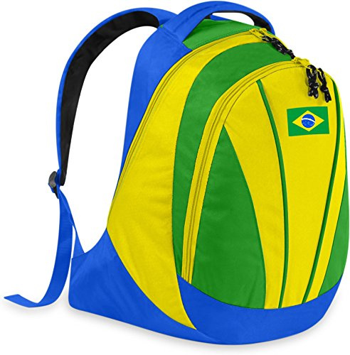 Gear Up Fan Rucksack mit Länderflagge Farbe Brasilien