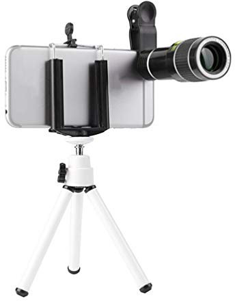 Hemobllo Phone Telephoto Lens Universal Clip On 20X Lens Camera Lens Smartphone Lens with Tripod Eyecup