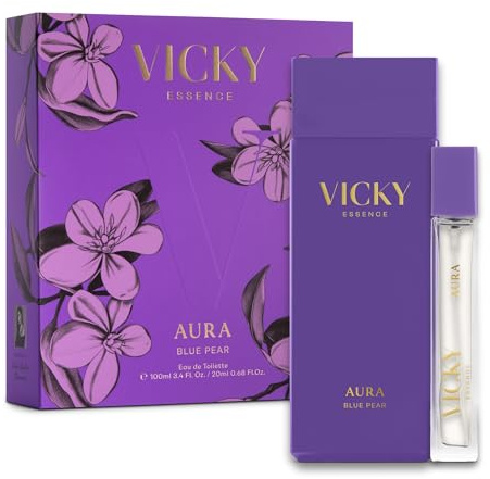 VICKY MARTIN BERROCAL | Eau de Toilette AURA 100ML+ EDT 20ml | Set profumo donna | Fragranza duratura | Vaniglia e muschio | Pera e fiore d'arancio