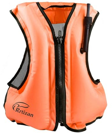 Rrtizan Inflatable Snorkel Vest for Adult, Travel Snorkeling Vest for Swimming, Snorkeling, Paddleboarding, Swim Vest Adult Suitable for 90-220lbs