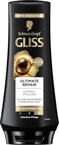 Gliss Ultimate Repair Spülung (200 ml), Haarspülung mit Keratin bietet Reparatur-Pflege für extrem geschädigtes Haar, Pflegespülung für leichte Kämmbarkeit