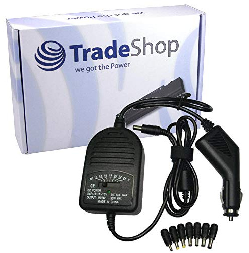 Trade-Shop Universal KFZ Ladegerät Für Laptop Notebook Auto Netzteil Adapter 15V- 24V 80W