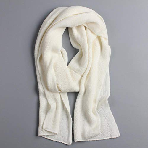 UKKD Schal Gestrickter Winterschal Männer Dicke Warme Kaschmirschals Schwarz Grau Lange Männliche Nackenwärmer Frauen Schals Rot,Weiß