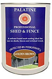 Palatine Professional Shed & Fence Paint 5lt | Oil Based paint for use on Sheds & Fences (Golden Brown)