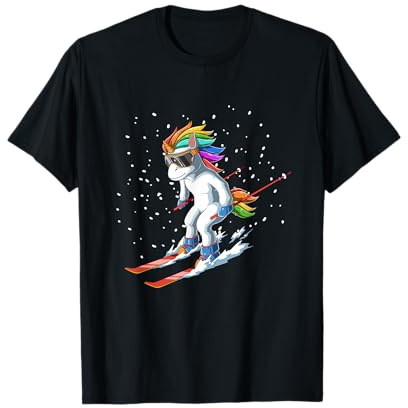 Niedliches Ski-Einhorn T-Shirt