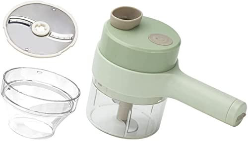 4 in 1 Handheld Electric Vegetable Cutter Set, Mini Wireless Garlic Mud Masher Garlic Chopper Cutting Pressing Mixer Auxiliary Food Slicer