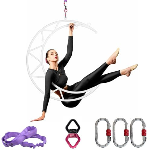 PRIOR FITNESS Airbrush Hoop, Lyra Hoop, Aerial Yoga Towel, Hoop Fit, Aerial Hoop Ring Moon