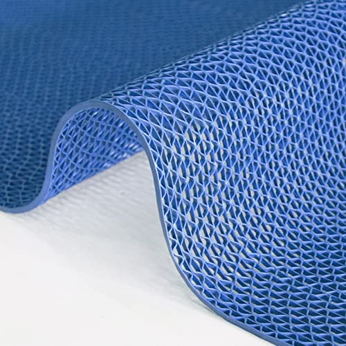 Drainage Flooring Mats 3' x 49' PVC Non-Slip Floor Mat Commercial Wet Area Floor Mats for Outdoor Indoor Restaurant Kitchen Bar Swimming Pool,Blue