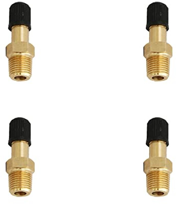 heyous 4pcs Air Tank Valve 1/8 Male NPT Brass Schrader Valve for Compressed Air Tank