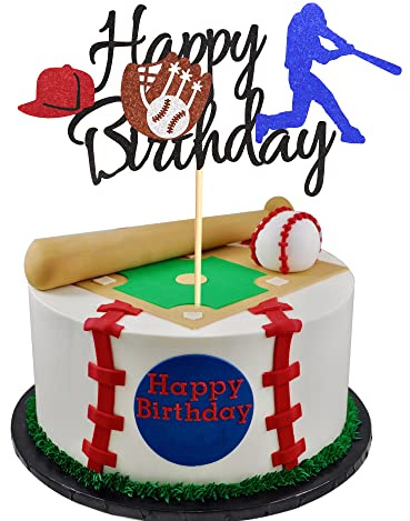 Arthsdite Tortenaufsatz mit Baseball-Thema – Sport Happy Birthday Spieler, Kuchendekoration für Sportparty, Themendekoration