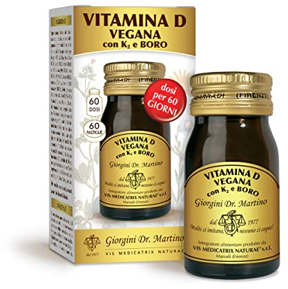 Dr Giorgini VITAMINA D VEGANA con K2 e BORO - 30 g (Integratore di vitamina D3 e K2 per il benessere di ossa e denti -Scorta per 2 mesi: dosi per 60 giorni)