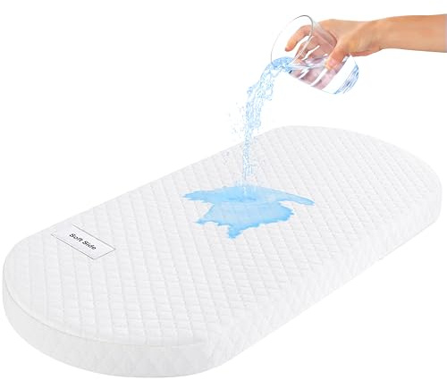 Pro Goleem Baby Bassinet Mattress, Waterproof Soft Cover, Oval 30x15