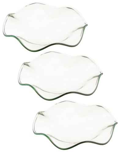 BESPORTBLE Oil Warmer Lamps Dish: 3pcs Burner Replacement Glass Dish, Fragrance Warmer Candle Holder, Wax Burner Plate, Oil Aromatherapy Heating Glass Round