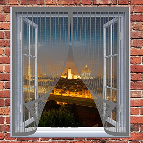 Insektenschutztür Fliegenschutz 60 x 145 cm Fliegengitter Balkontür Ohne Bohren Automatisches Schließen Magnet Fliegengitter Für Alle Universalfenster, Grau