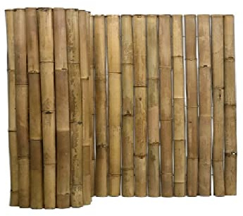 DE-COmmerce Extrem stabile Bambus Beetumfassung XL Nature, oben geschlossen, Rollzaun, Gartenzaun, Sichtschutzzaun für Garten, Terrasse, Balkon (BxH) 200 cm x 40 cm