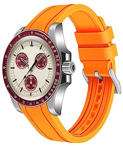 Juntan 20mm 22mm Uhrenarmbänder für Damen Herren Gebogene Enden Silikon Armband Weichem Kautschuk Sport Ersatz Uhrenarmband für Moonswatch Schnellverschluss Armbänder Männer Frauen