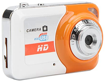 Digitalkamera, Daumenkamera, Tragbare Videokamera mit Bewegungserkennung, Point and Shoot Digitalkameras, Modische DV Kamera für Teenager, Studenten, Kinder (Orange)